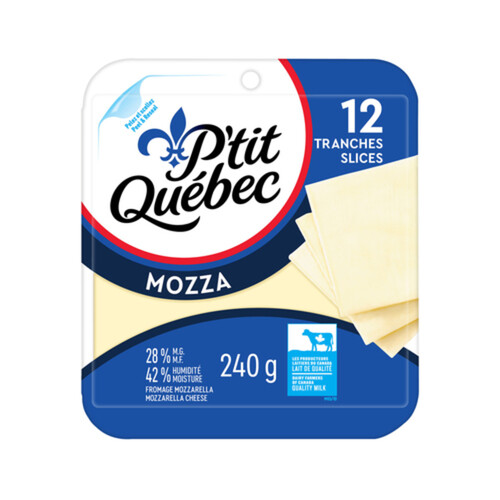 P'tit Quebec Sliced Cheese Mozzarella 12 Slices 240 g