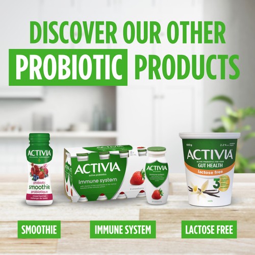 Activia 2.2% Yogurt With Probiotics Strawberry Raspberry 8 x 100 g