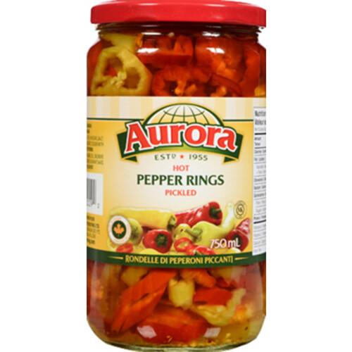 Aurora Hot Banana Pepper Rings 750 ml