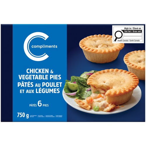 Compliments Frozen Chicken Vegetable Pot Pie 750 g