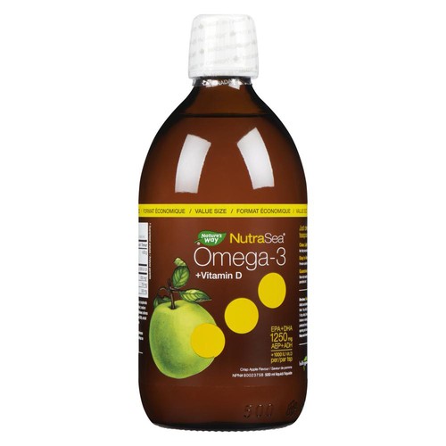 NutraSea Omega-3 + Vitamin D Liquid Crisp Apple 500 ml