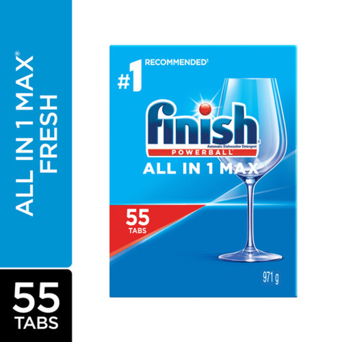 Finish Dishwasher Detergent All In 1 Max Fresh 55 Tabs 