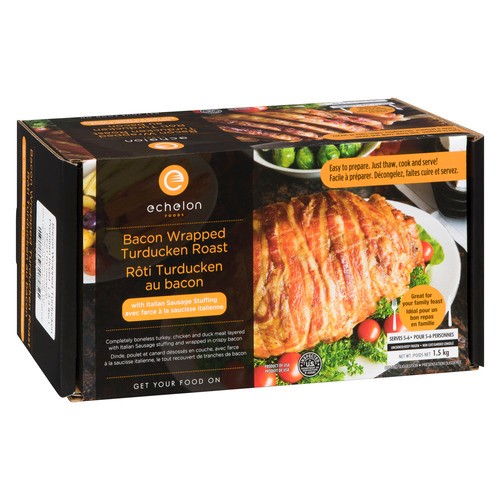 Echelon Foods Frozen Bacon Wrapped Turducken Roast 1.5 kg