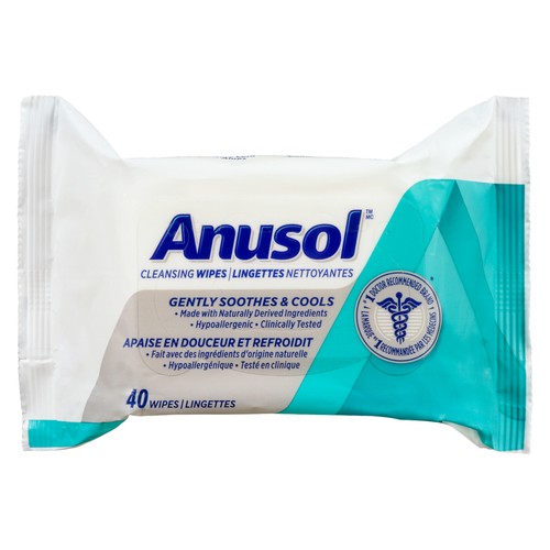 Anusol Hemorrhoid Cleansing Hypoallergenic Soothing Wipes 40 count