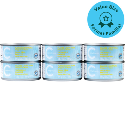 Compliments Light Flaked Tuna In Water Value Size 6 x 170 g