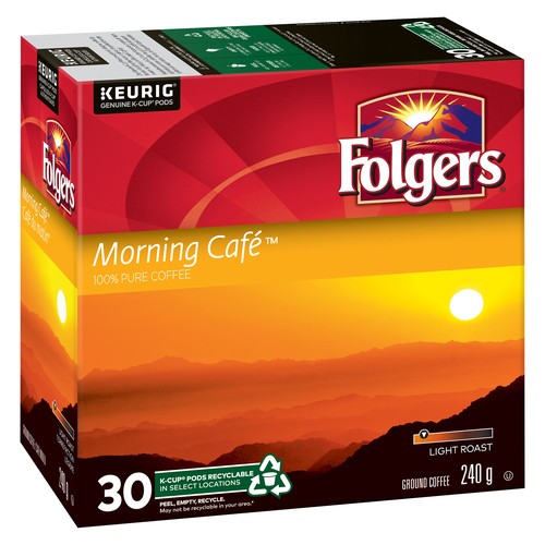 Folgers Coffee Pods Morning Café Light Roast 30 K-Cups 240 g