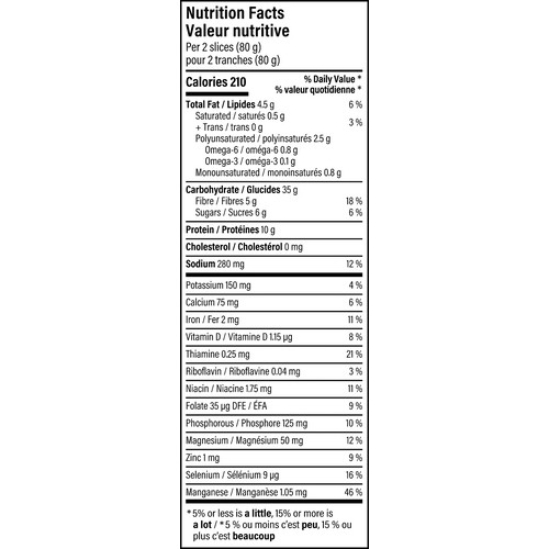 Dempster’s Sandwich Bread 100% Whole Grains Multigrain 600 g