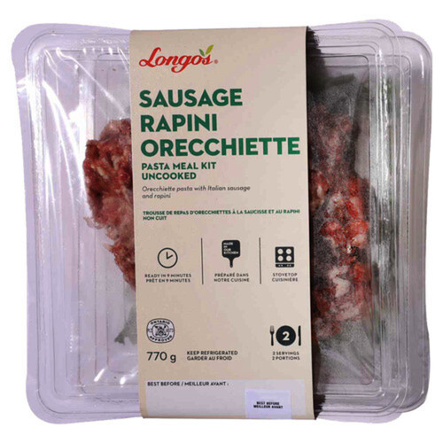 Longo's Pasta Meal Kit Sausage Rapini Orecchiette 770 g