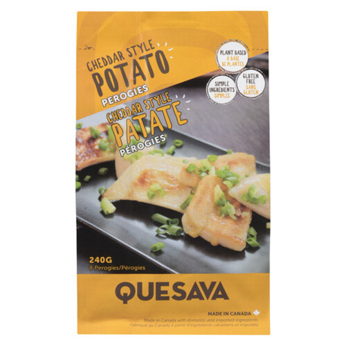 Quesava Gluten-Free Vegan Potato Cheddar Perogies 240 g (frozen)