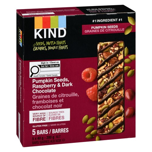 Kind Nut Bars Pumpkin Seeds Raspberry & Dark Chocolate 5 x 40 g