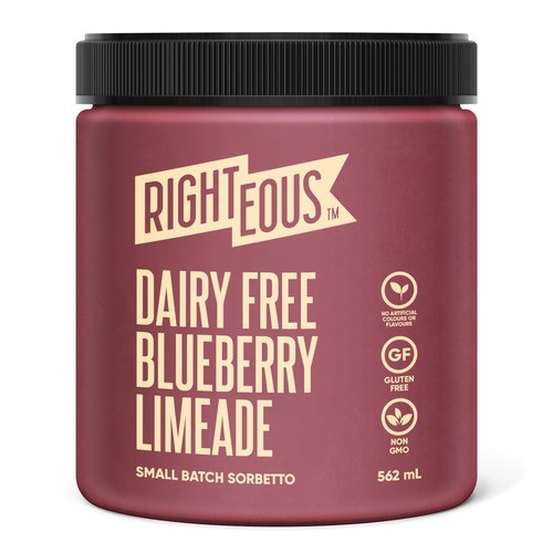 Righteous Dairy Free Gelato Blueberry Limeade 562 ml