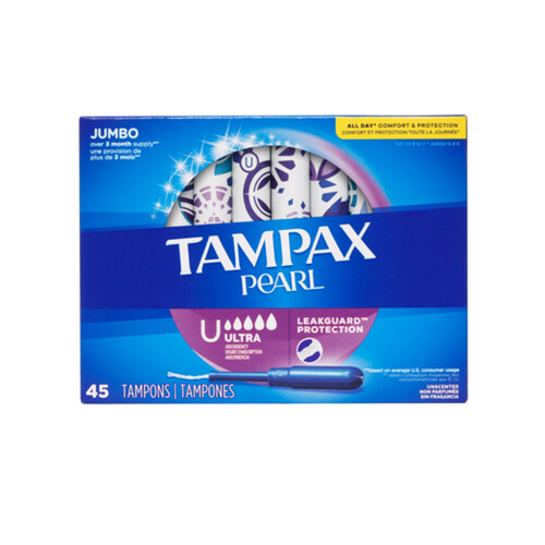 Tampax Pearl Tampons Ultra Unscented 45 Count - Voilà Online