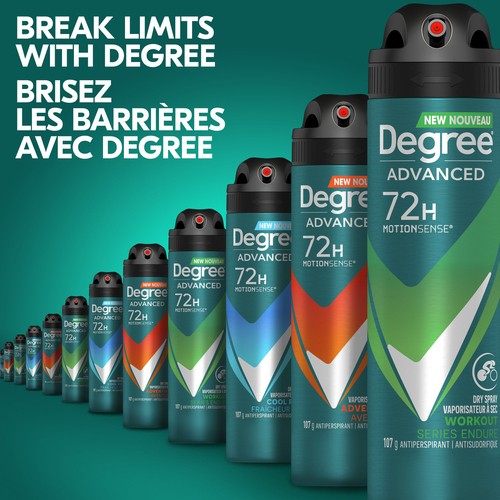 Degree Men Advanced Dry Spray Antiperspirant Workout Series Endure Deodorant 107 g