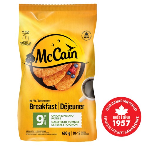 McCain Frozen No Flip 9 Minute Onion & Potato Patties 12 pack 600 g