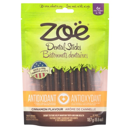Zoe Anti-Oxidant Chew Stick Adult Dog Treats Cinnamon Flavour Large 187g