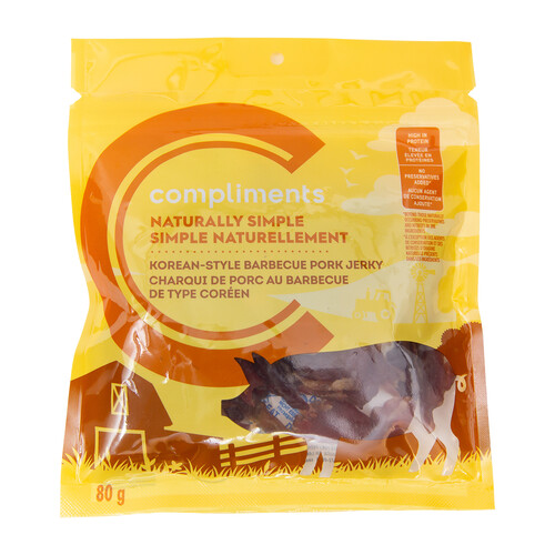 Compliments Naturally Simple Pork Jerky Korean-Style BBQ 80 g