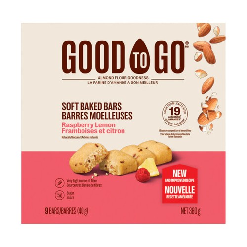 Good To Go Gluten-Free Keto Snack Bars Raspberry Lemon 9 x 40 g