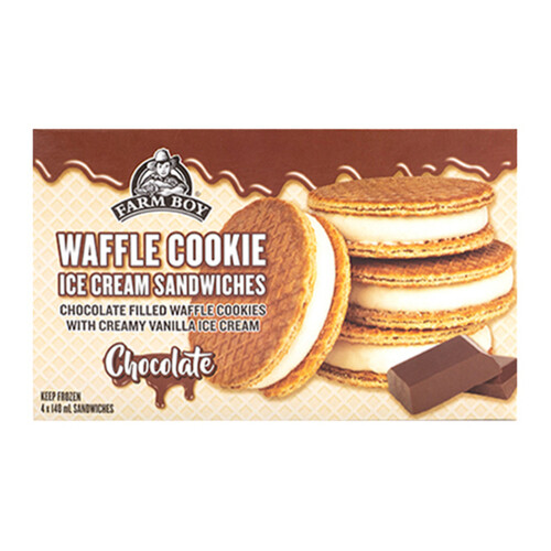 Farm Boy Waffle Cookie Ice Cream Sandwich Chocolate 140 ml