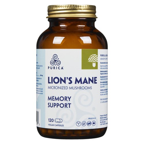 Purica Beyond Memory Support Lion's Mane Vegan Capsules 120 Count