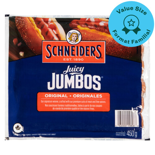 Schneiders Juicy Jumbos Hot Dogs Original 450 g