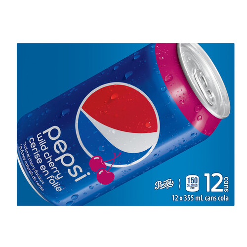 Pepsi Soft Drink Wild Cherry 12 x 355 ml (cans)