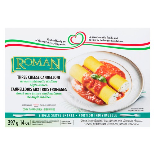 Roman Frozen Three Cheese Cannelloni 397 g