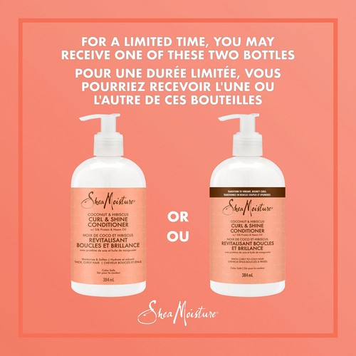 SheaMoisture Curl & Shine Conditioner For Thick Curly Hair Coconut & Hibiscus 384 ml