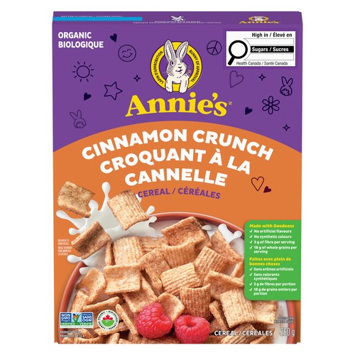 Annie’s Organic Cinnamon Crunch Breakfast Cereal Whole Grain 260 g
