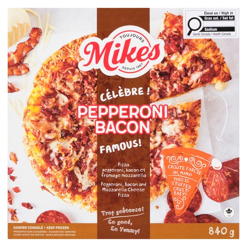 Mikes Frozen Pizza Pepperoni Bacon 840 g