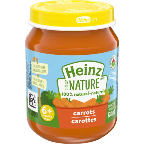Heinz by Nature 100% Natural Baby Food Organic Carrots Purée 128 ml