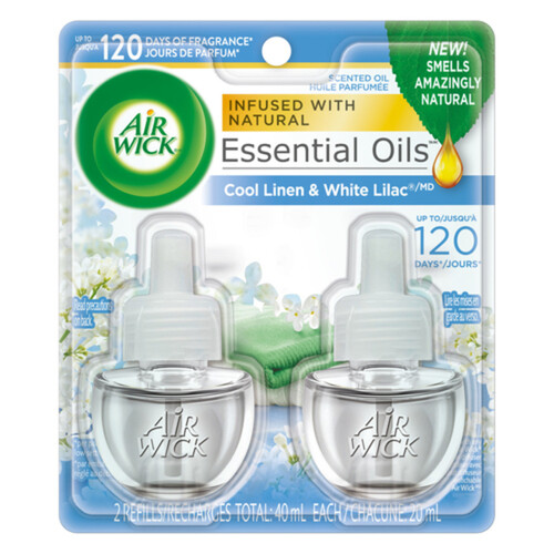 Air Wick Essential Oils Refill Cool Linen & White Lilac 2 x 20 ml