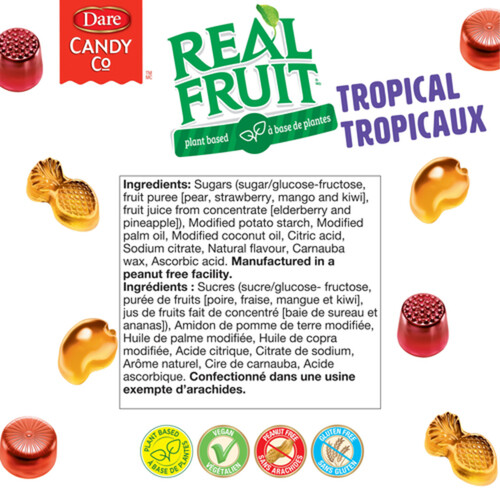 Dare Real Fruit Plant Based Gummies Tropical 180 g