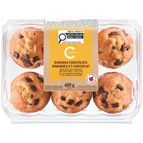 Compliments Muffins Banana Chocolate Chunk 600 g