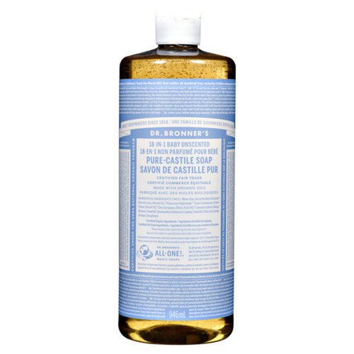 Dr. Bronner's Baby Liquid Soap Mild Unscented 946 ml