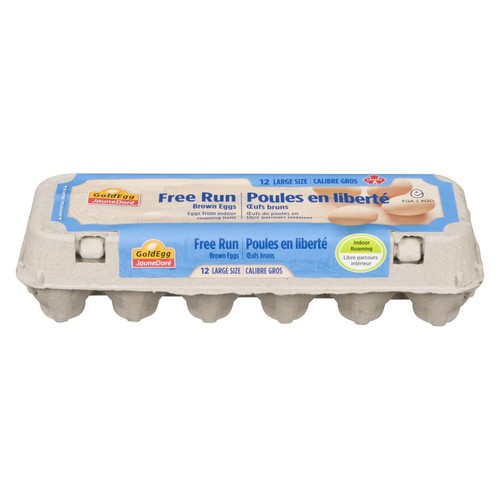 Gold Egg Brown Eggs Free Run Large 12 Count