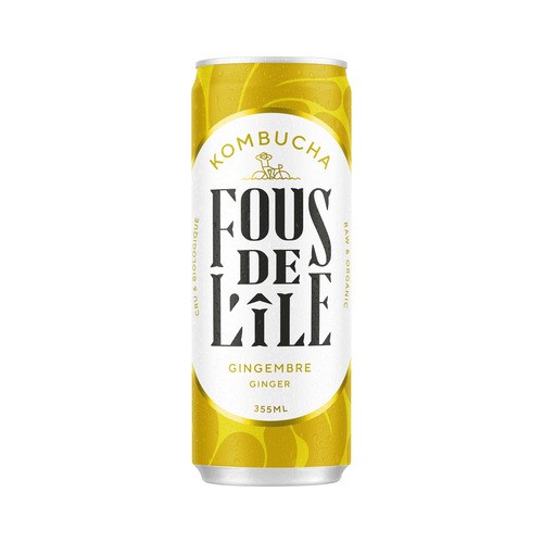 Fous De L'Ile Kombucha Ginger 355 ml (can)