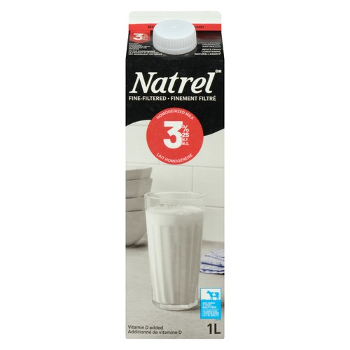 Natrel 3.25% Milk Fine-Filtered Homogenized 1 L