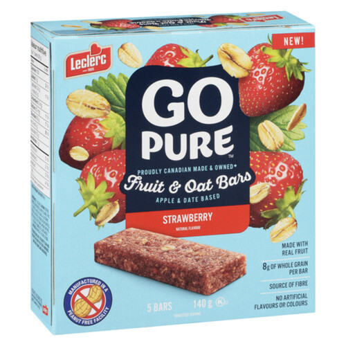 Leclerc GoPure Fruit & Oat Bars Strawberry 140 g