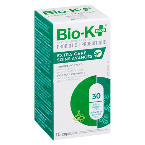 Bio-K Plus Probiotic Extra Care Capsules 15 Count