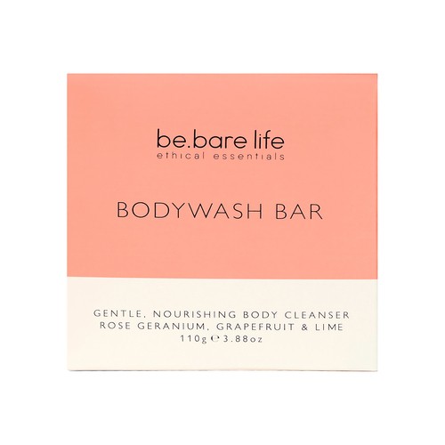 Be Bare Life Body Wash Bar Rose Geranium Grapefruit & Lime 110 g
