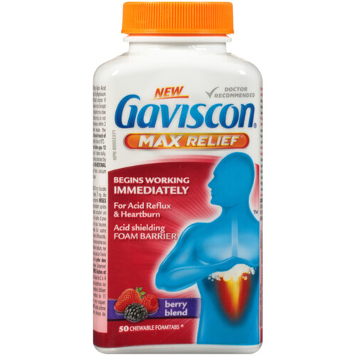 Gaviscon Antacid Max Relief Berry Blend 50 EA