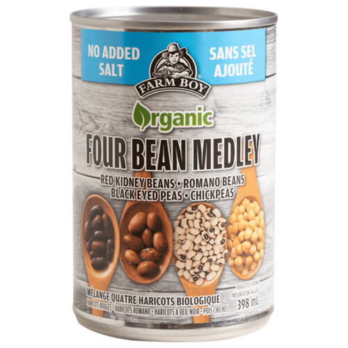 Farm Boy Organic Four Bean Medley No Added Salt 398 ml