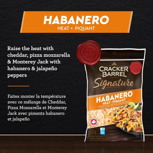 Cracker Barrel Signature Habanero Heat Shredded Cheese 320 g