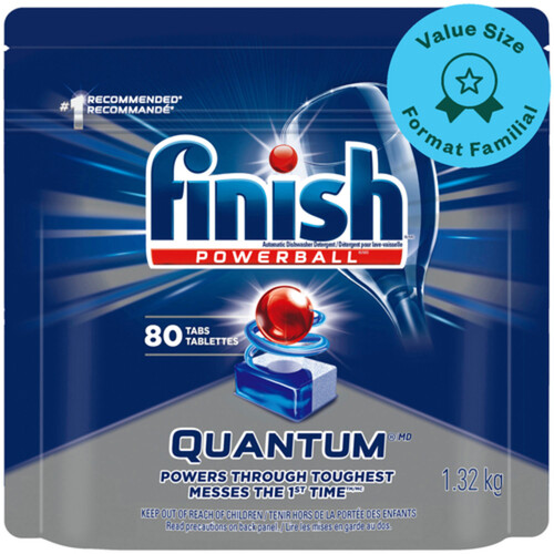 Finish Powerball Quantum Dishwasher Detergent Ultimate Clean & Shine 80 Tabs