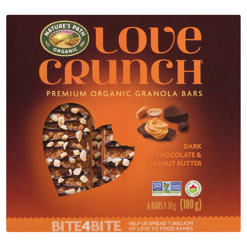 Nature's Path Love Crunch Granola Bar Dark Chocolate Peanut Butter 180 g