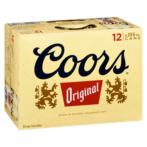 Coors Original Beer 5% Alcohol 12 x 355 ml (cans)