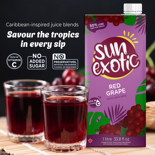 Sun Exotic Juice Drink Red Grape 1 L
