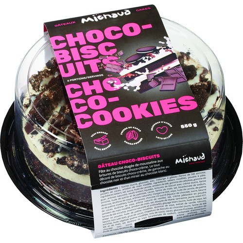Michaud Cake Chocolate Cookie 6in 550 g (frozen)