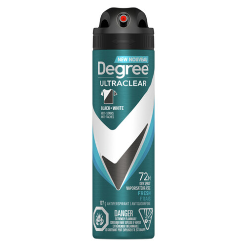 Degree Men Dry Spray Antiperspirant Ultra Clear Black + White Fresh 107 g