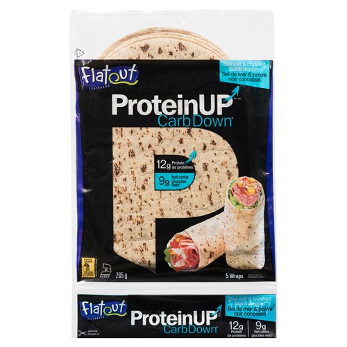 Flatout Protein Up Baked Good Sea Salt & Black Pepper